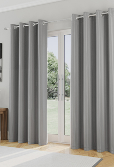 Supersoft Eyelet, Grey - Ready Made Curtains